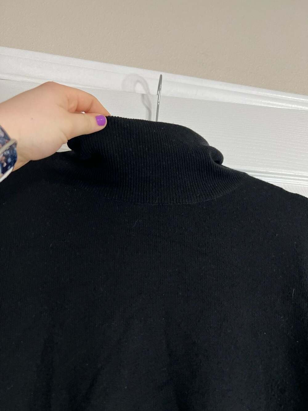Cashmeren 100% Premium Wool Men's Turtleneck Sweater Black XL - Picture 7 of 7